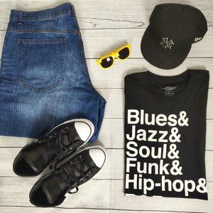 Mad Engine Mens Tshirt Music Genres Black 2XL